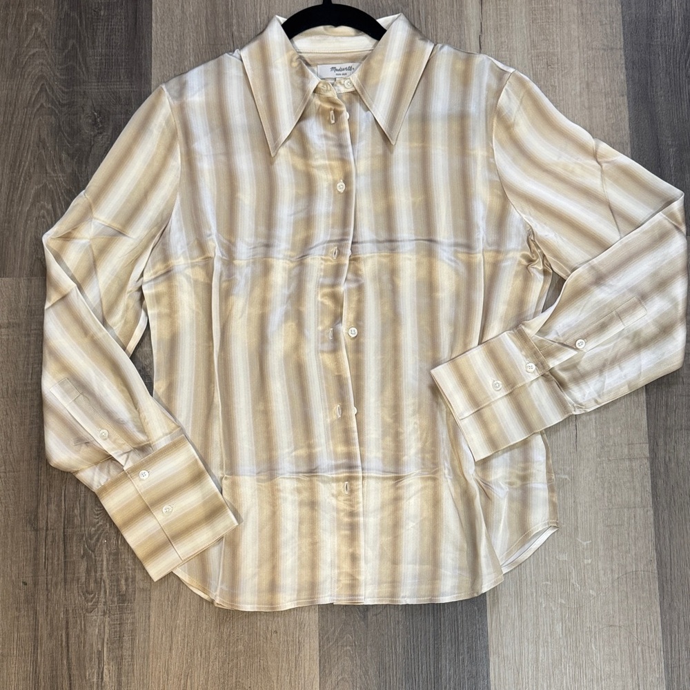 Madewell Cream Silk Blouse Size : 6
